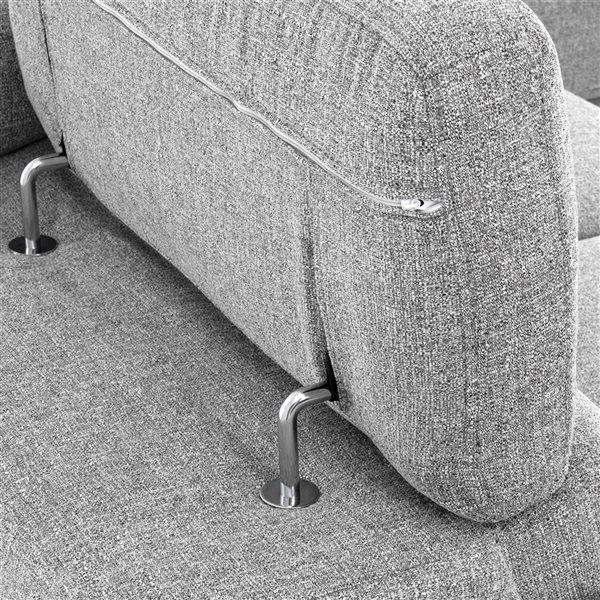 Primo International Pamina 105-in Grey Polyester Right-Facing Sleeper Sectional Sofa Bed