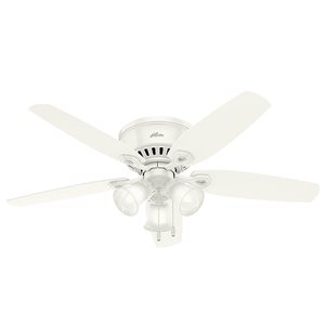 Ventilateur de plafond Builder Plus à profil bas 52 po de Hunter, blanc neige