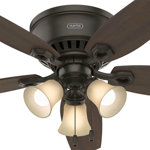 Hunter 52-in Builder Plus Low Profile Ceiling Fan - Brushed New Bronze