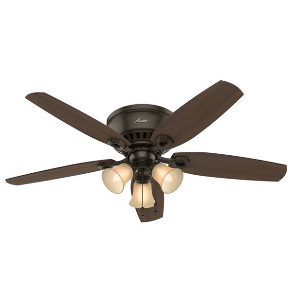 Hunter 52-in Builder Plus Low Profile Ceiling Fan - Brushed New Bronze