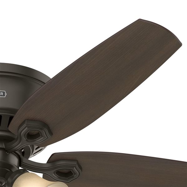 Hunter 52-in Builder Plus Low Profile Ceiling Fan - Brushed New Bronze
