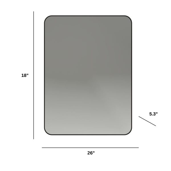 Hudson Home Harmony 18 x 26-in Black Aluminum Framed Rectangle Medicine Cabinet - Left-Hand Opening