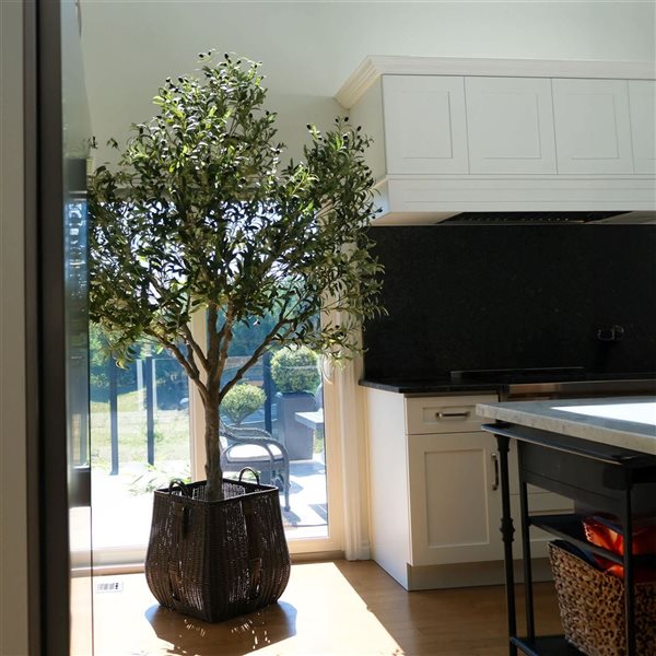 Hudson Home 98-in H Indoor/Outdoor Artificial Tuscan Olive Tree