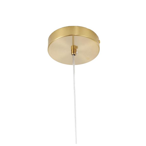 Bethel International 1-Light Brass Transitional Steel Single Pendant Light w/ Clear Crystals