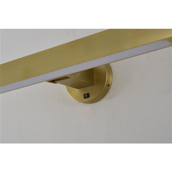 Bethel International 4-Light 24-in W Satin Brass Wall Sconce w/ White Frosted Acrylic Diffuser