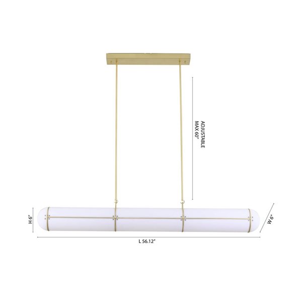 Bethel International 1-Light Satin Brass Transitional Metal LED Pendant Light w/ White Acrylic Frosted Diffuser
