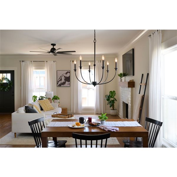 Hunter Downtown 60-in 7-Blade Matte Black Indoor/Outdoor Modern Ceiling Fan - 8045 CFM