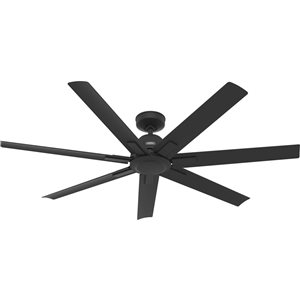 Ventilateur de plafond moderne intérieur/extérieur Downtown par Hunter 60 po à 7 pales noir mat, 8045 pi³/min