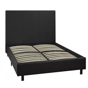 Brassex Noah Twin Platform Bed Base w/ Upholstered Frame - Black