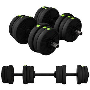 Haltères et barres à disques ajustables Soozier en acier 2-en-1, 44 lb