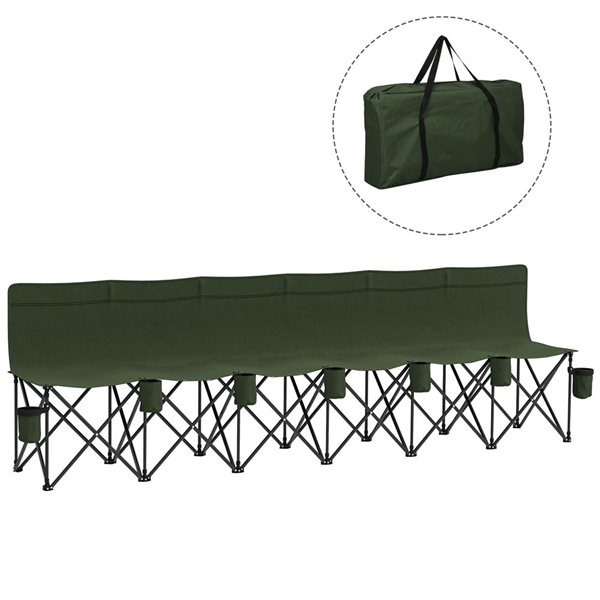 Outsunny 6 Seat Folding Camping Chair - Dark Green