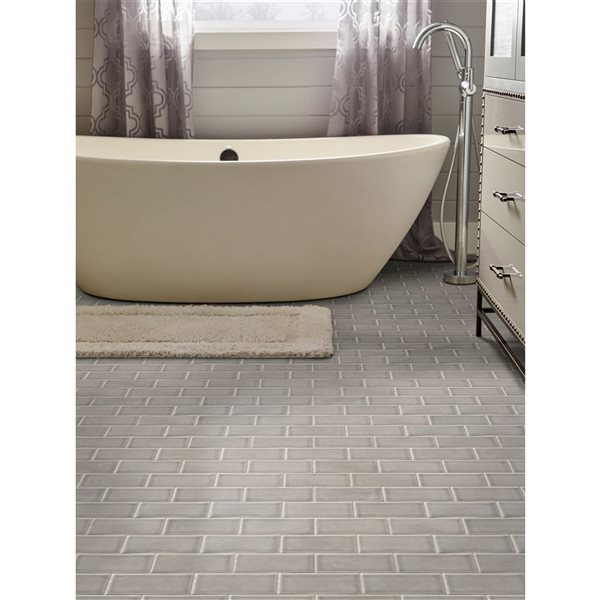 Ackland Dovestone 8-Pack 3 x 6-in Grey Glossy Handcrafted Glazed Subway Ceramic Wall Tile