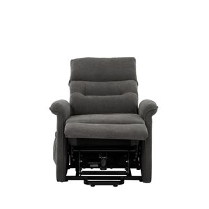 Primo International Taniel 29-in W Dark Grey Polyester Upholstered Power Lift Recliner Armchair w/ Remote
