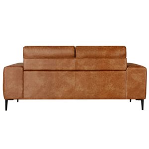 Primo International Shonda 68-in W Tan Faux Leather Modern Loveseat w/ Black Metal Legs