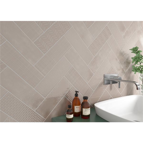 Ackland Zavrin 30-Pack 4 x 12-in Beige Glossy Glazed Subway Ceramic Wall Tile