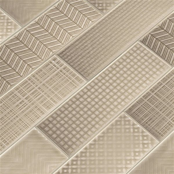 Ackland Zavrin 30-Pack 4 x 12-in Beige Glossy Glazed Subway Ceramic Wall Tile