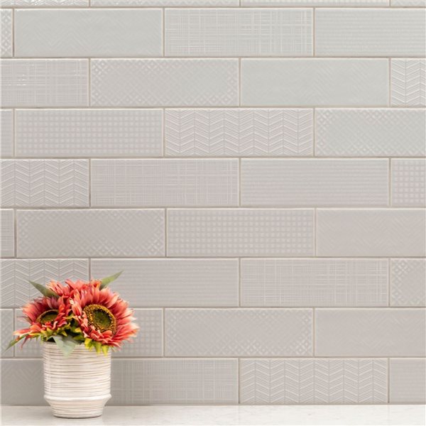 Ackland Zavrin 30-Pack 4 x 12-in Twilight Grey Glossy Glazed Subway Ceramic Wall Tile