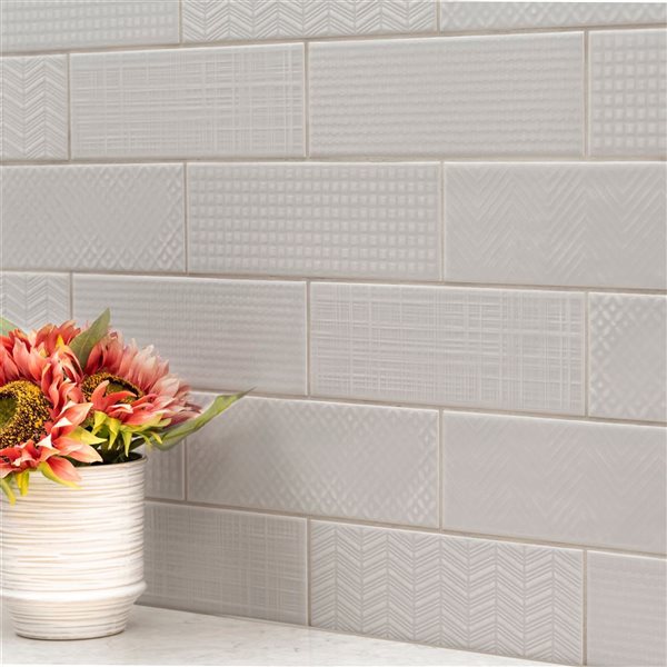 Ackland Zavrin 30-Pack 4 x 12-in Twilight Grey Glossy Glazed Subway Ceramic Wall Tile