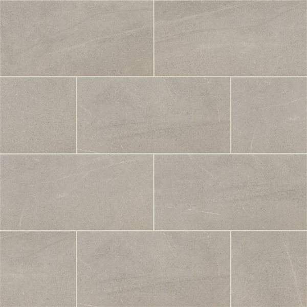 Ackland Gravik 2-Pack 24 x 48-in Grey Matte Porcelain Stone Floor and Wall Tile
