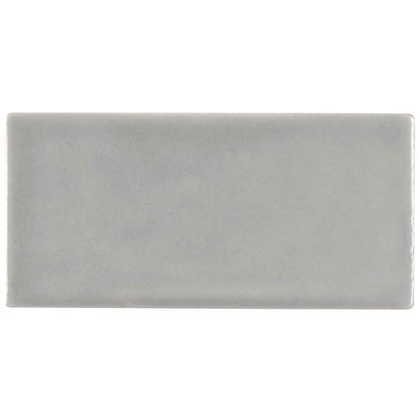 Ackland Smoky Mist 8-Pack 3 x 6-in Grey Glossy Handcrafted Glazed Subway Ceramic Wall Tile