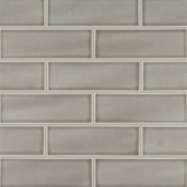 Ackland Dovestone 15-Pack 4 x 12-in Grey Glossy Handcrafted Glazed Subway Ceramic Wall Tile