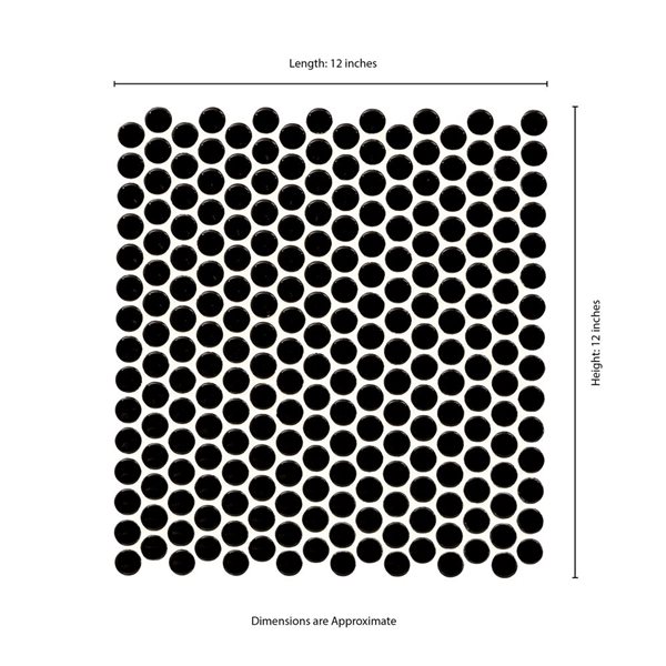 Ackland Nivora 15-Pack 12.32 x 11.38-in Black Matte Porcelain Mosaic Tile