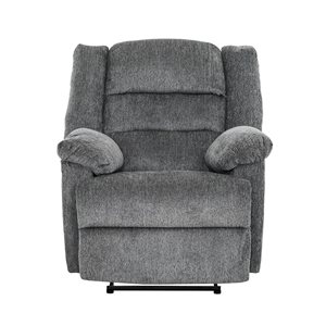 Primo International Connor 35-in W Nova Grey Polyester Fabric Upholstered Power Recliner Armchair