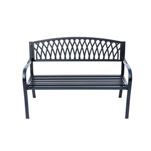 Hi-Line Gift Ltd. Classic Black 50 W x 33-in L Black Steel and Cast-Iron Garden Bench