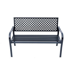 Hi-Line Gift Ltd. Black Beauty 50 W x 33-in L Black All-Steel Garden Bench