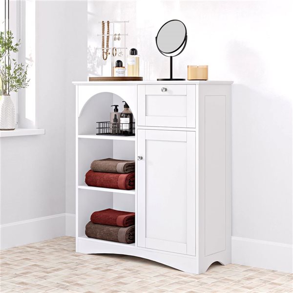 RiverRidge Home Bristol Linen and Laundry Storage Cabinet w/ 1 Drawer and Adjustable Shelves - White