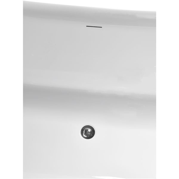 Streamline 59-in Glossy Black Freestanding Bathtub and Tray w/ Polished Chrome Centre Pop-Up Drain - 56-gal.