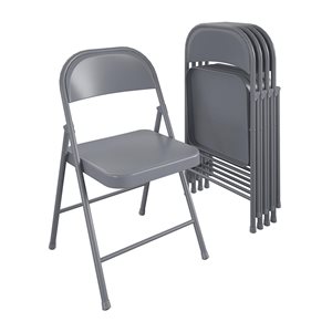 Lot de 4 chaises pliantes SmartFold Cosco en acier gris pour intérieur