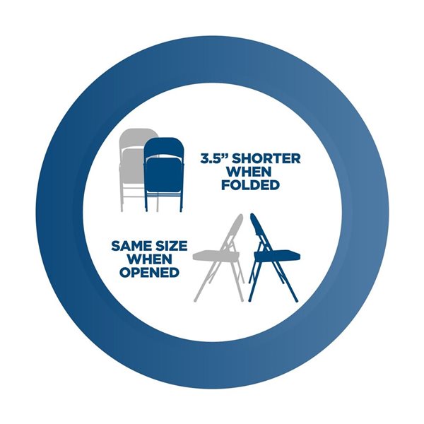 Cosco SmartFold 4-Pack Indoor Grey All-Steel Folding Chair