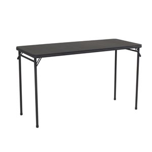 Table de service pliante Cosco 20 x 48 po en vinyle noir pour intérieur et extérieur