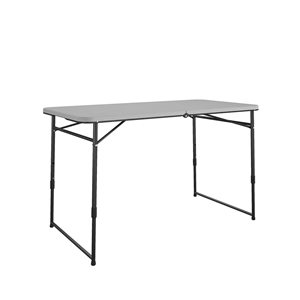 Table utilitaire portable pliable en deux Cosco 24 x 48 po en gris pour intérieur et extérieur