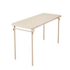 Table de service pliante Cosco 20 x 48 po en vinyle beige pour intérieur et extérieur