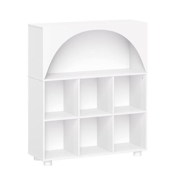 RiverRidge Home Arched Entryway 35-in 6 Cubby Shoe Cabinet w/ Top Shelf - White