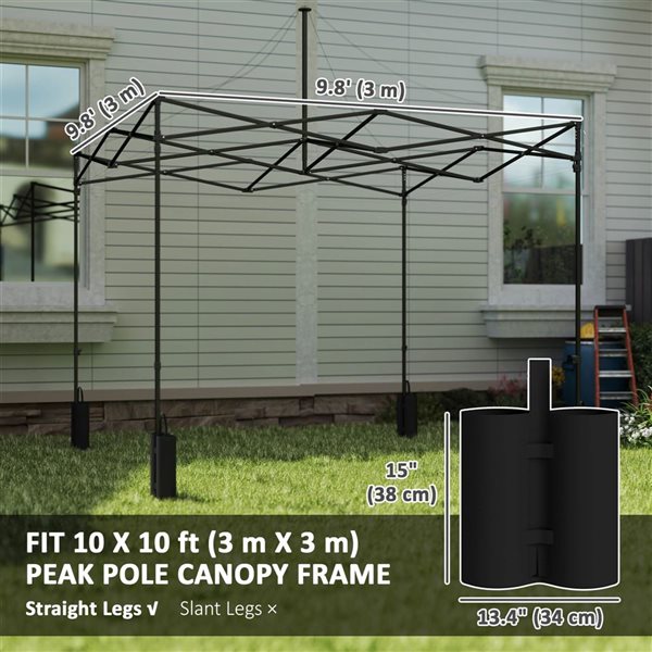 Outsunny 10 x 10-ft Gazebo Canopy Replacement Top with 4 Weight Bags