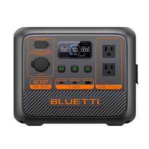 Centrale électrique portable AC50P BLUETTI série Premium avec batterie 504 Wh LiFePO4, 3000+ Cycles et recharge rapide