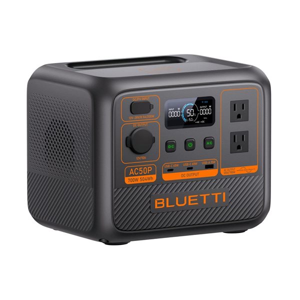 Centrale électrique portable AC50P BLUETTI série Premium avec batterie 504 Wh LiFePO4, 3000+ Cycles et recharge rapide