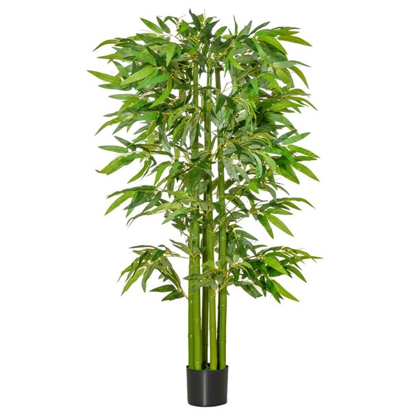 HOMCOM 5.3-ft H Green Artificial Bamboo Tree for Indoor Home Decor