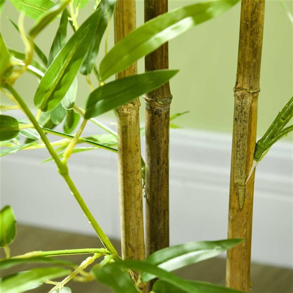 HOMCOM 2-Pack 4-ft H Green Artificial Bamboo Tree for Indoor Home Decor