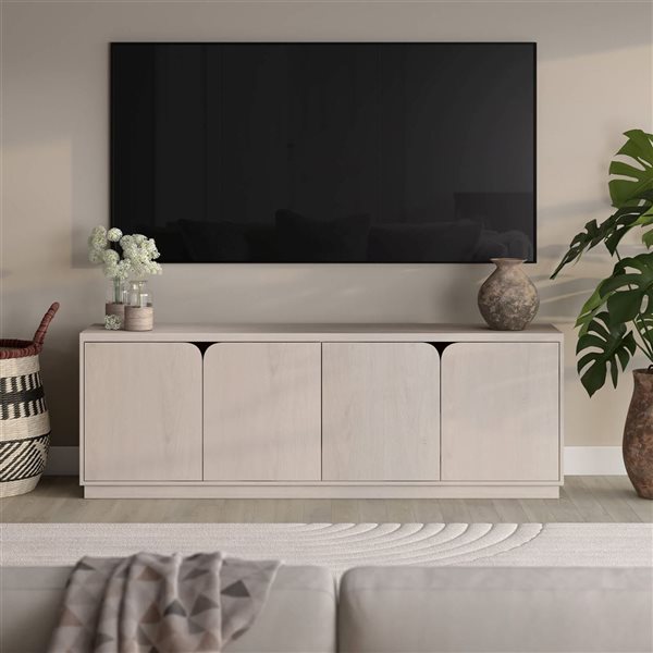Hailey Home Fitzroy Rectangular TV Stand for TV's up to 78-in - Alder White