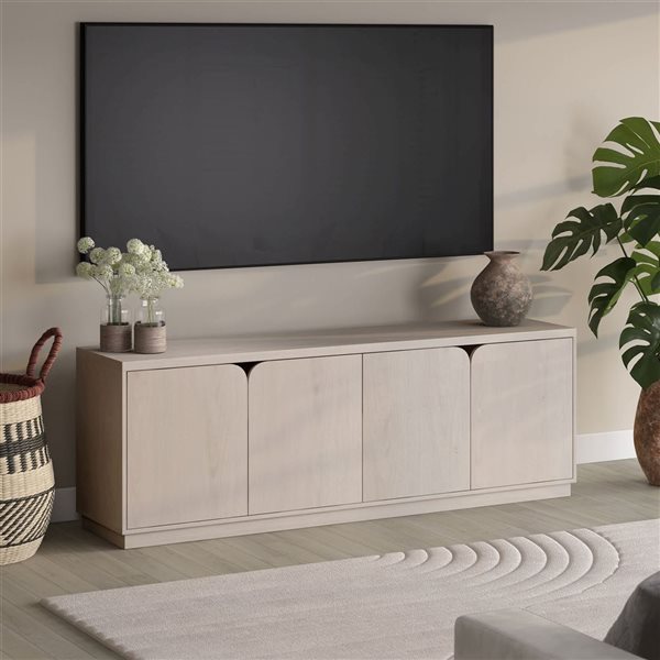 Hailey Home Fitzroy Rectangular TV Stand for TV's up to 78-in - Alder White