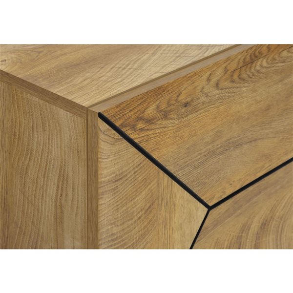 Monarch Specialties 71-in Light Walnut Laminate Modern Living Room TV Stand w/ 2 Storage Drawers