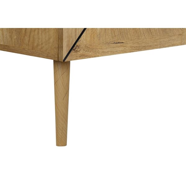 Monarch Specialties 71-in Light Walnut Laminate Modern Living Room TV Stand w/ 2 Storage Drawers