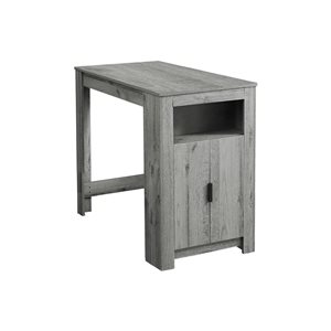 Table de cuisine rectangle moderne à hauteur de comptoir Monarch Specialties 48 po l. en stratifié gris avec rangement