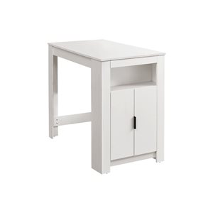 Table de cuisine rectangle moderne à hauteur de comptoir Monarch Specialties 48 po l. en stratifié blanc avec rangement