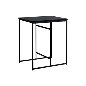 Table de cuisine moderne à hauteur de comptoir Monarch Specialties 32 po l. métal et stratifié noir