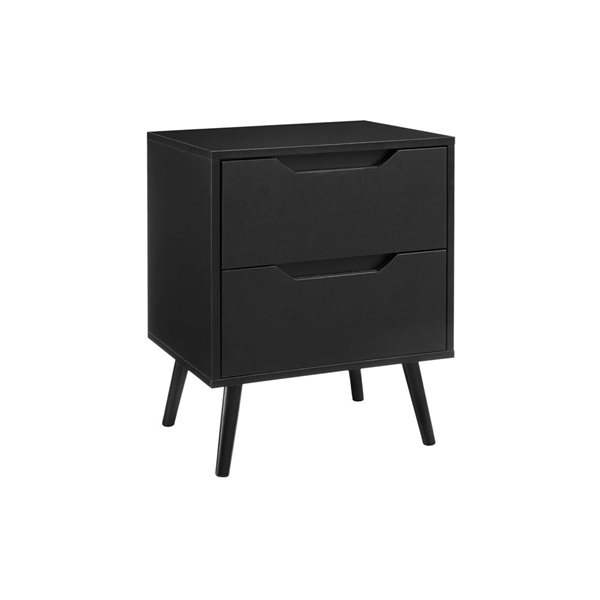 Monarch Specialties 24-in H Black Laminate 2-Drawer Contemporary End Table